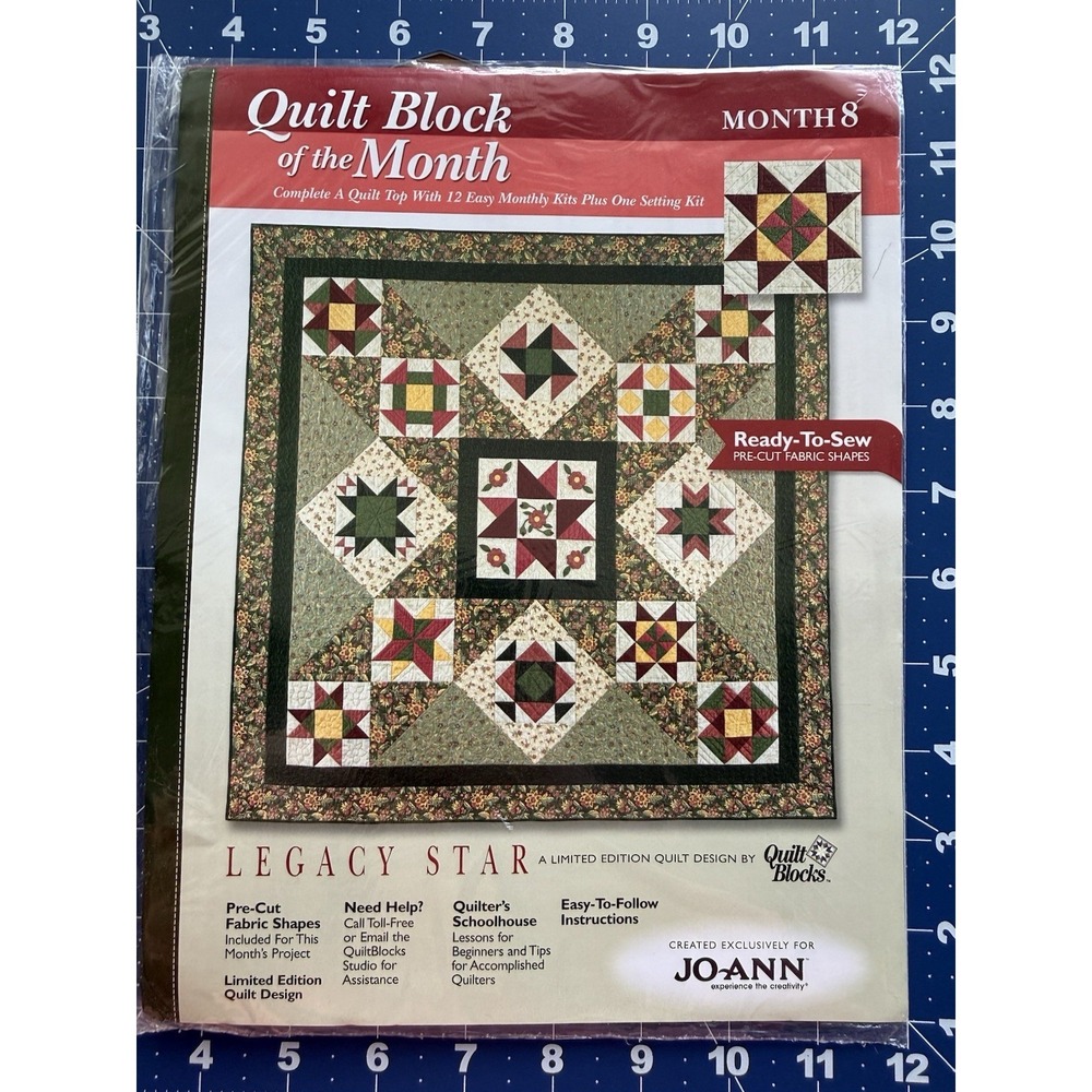 Joann Quilt BOM Legacy Star Limited Edition Month 8 EVENING STAR‎ WITH PINWHEEL